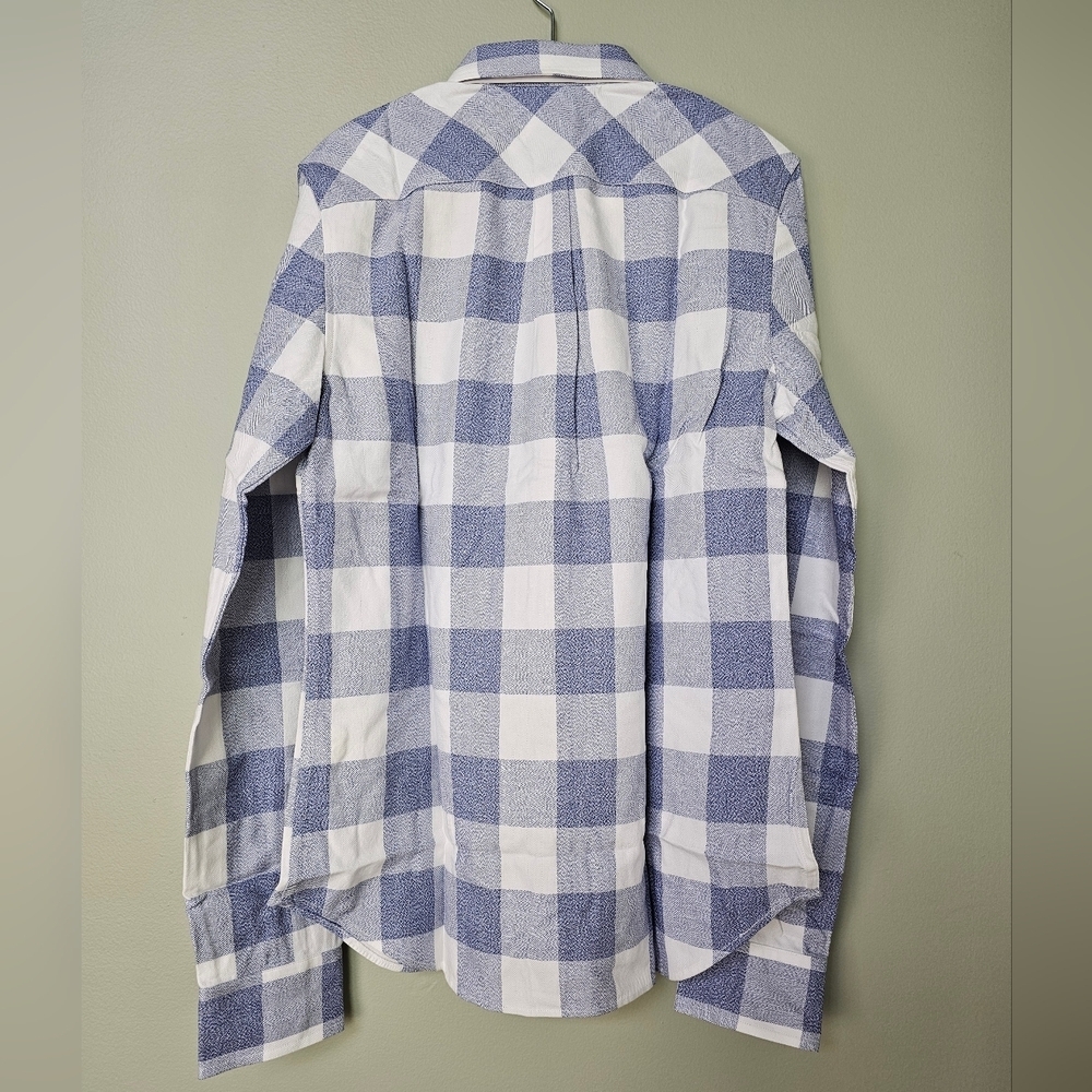 UNTUCKit Volnay Blue White Buffalo Check Button Up Shirt - Picture 7 of 12